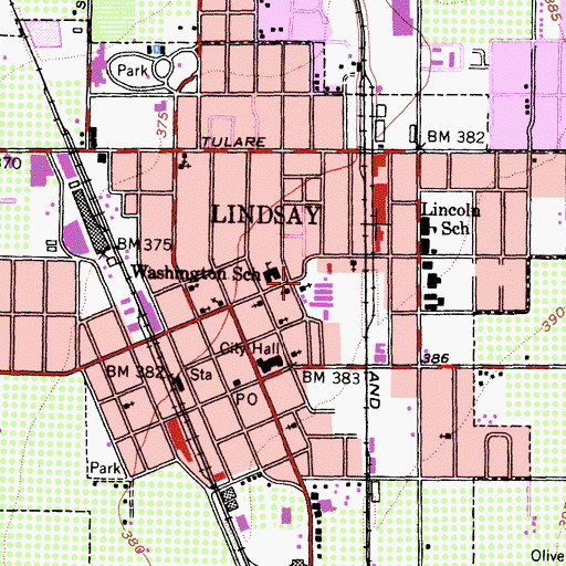 Topographic Map of First Presbyterian Church, CA