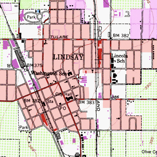 Topographic Map of Grove High School, CA