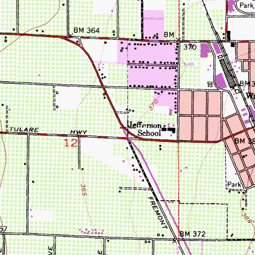 Topographic Map of Olivewood Plaza Shopping Center, CA