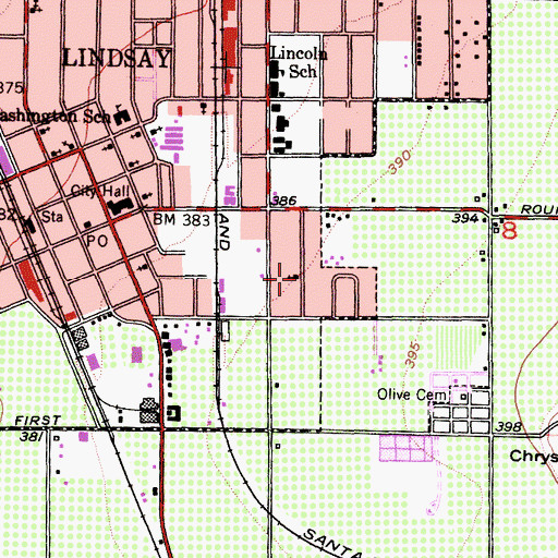 Topographic Map of Sacred Heart Roman Catholic Church, CA