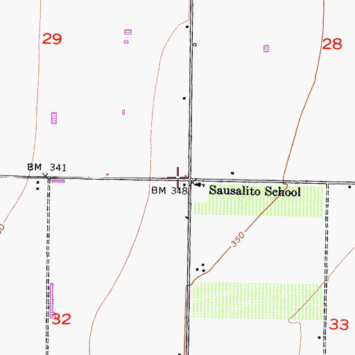 Topographic Map of Saucelito, CA