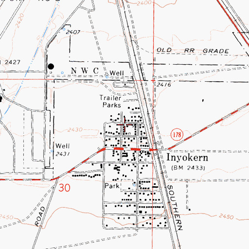 Topographic Map of Bethel Missionary Baptist Church, CA