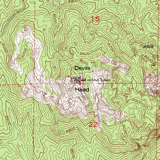 Topographic Map of Rampart Range, CO