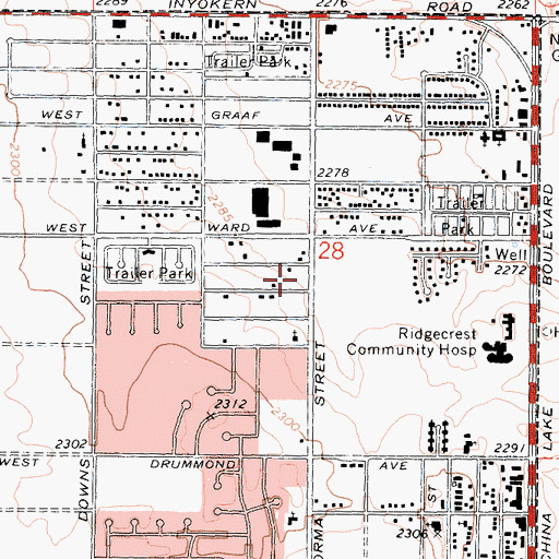 Topographic Map of Desert Christian Center, CA