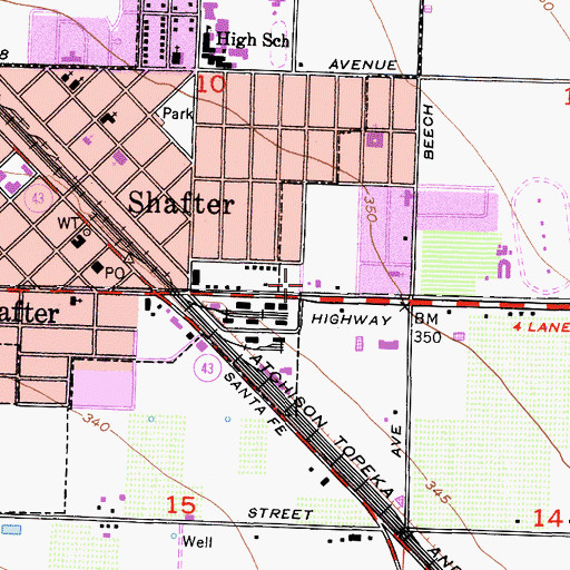 Topographic Map of First Assembly of God Church, CA