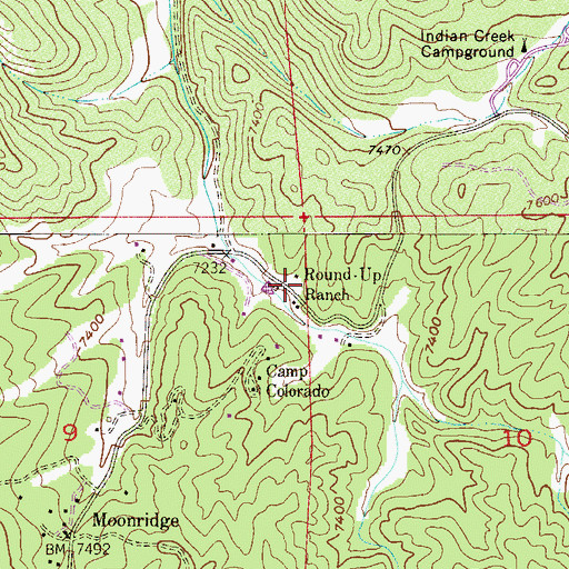 Topographic Map of Round-Up Ranch, CO
