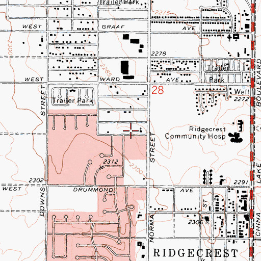 Topographic Map of First Church of Christ Scientist, CA