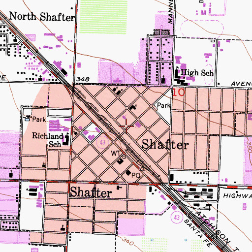 Topographic Map of First Southern Baptist Church, CA