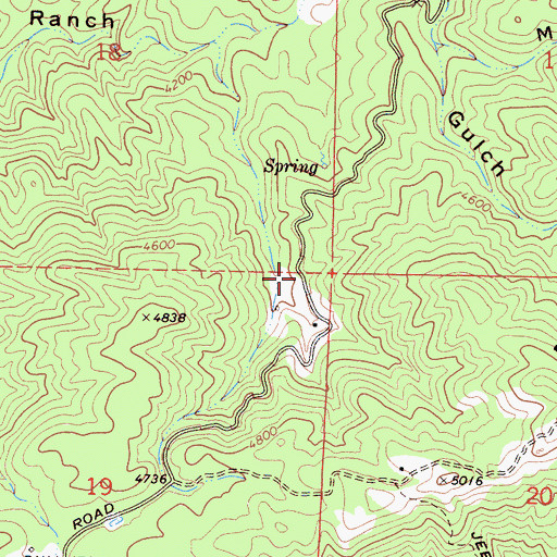 Topographic Map of Greenhorn School (historical), CA
