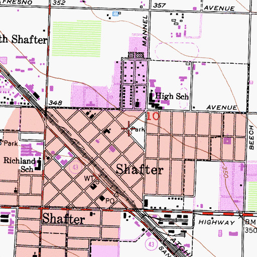 Topographic Map of Mannel Park, CA