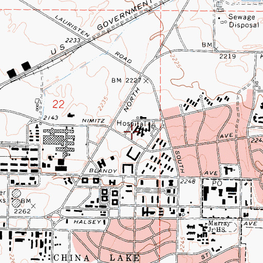 Topographic Map of McIntire Hospital, CA
