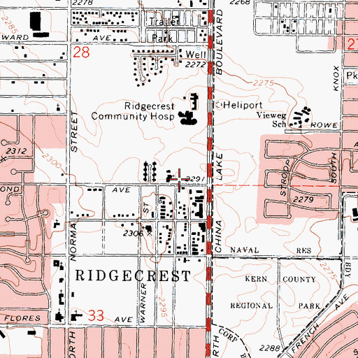 Topographic Map of Mesquite Continuation School, CA