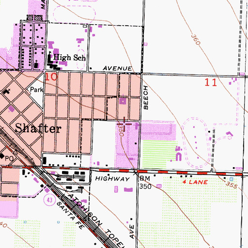 Topographic Map of Saint Marks Episcopal Church, CA