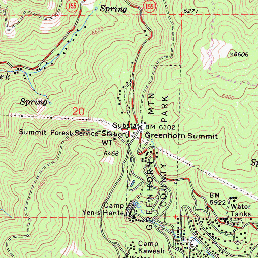 Topographic Map of Summit Store (historical), CA