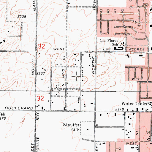 Topographic Map of Union Missionary Baptist Church, CA