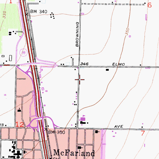 Topographic Map of Browning Road Park, CA