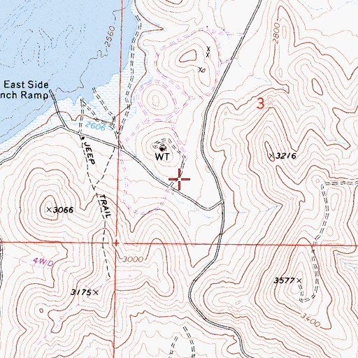 Topographic Map of East Side Camp Ground, CA