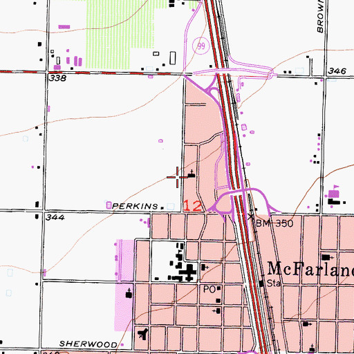 Topographic Map of First Missionary Baptist Church, CA