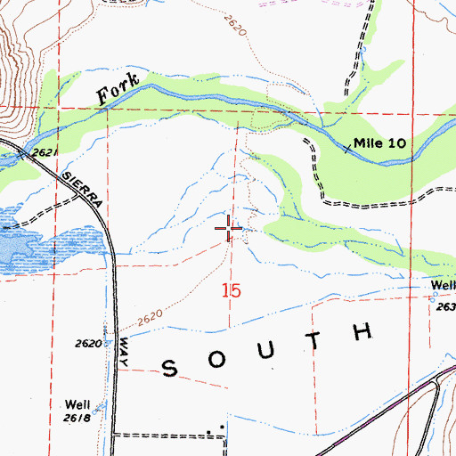 Topographic Map of Kern River Preserve, CA