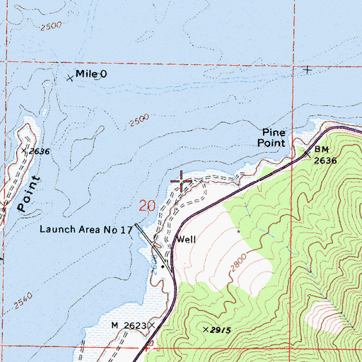 Topographic Map of Kern Valley Marina, CA