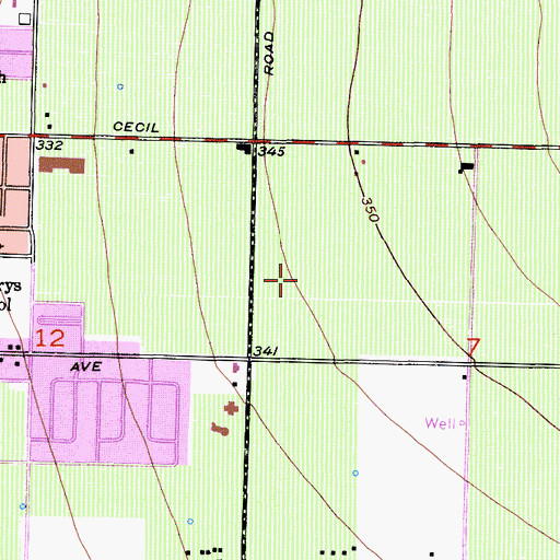 Topographic Map of Community Bible Fellowship Church, CA