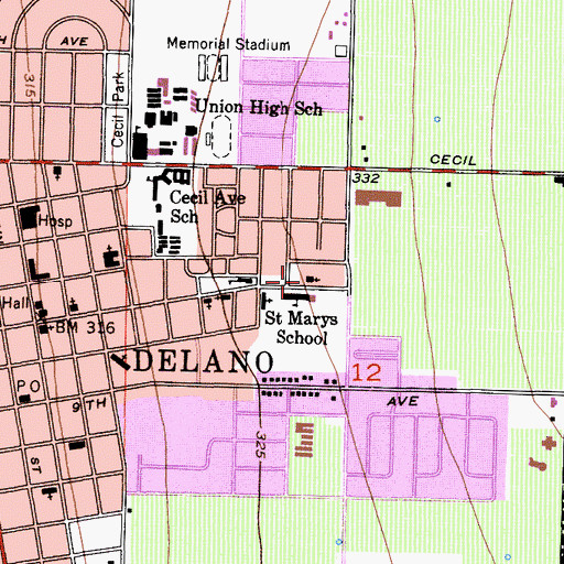 Topographic Map of Episcopal Church of the Redeemer, CA