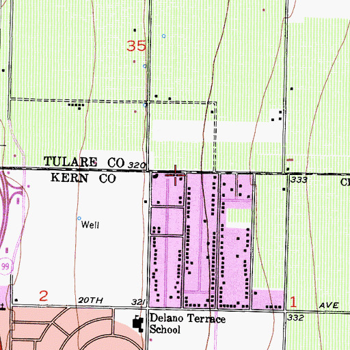 Topographic Map of Immanuel Baptist Church, CA