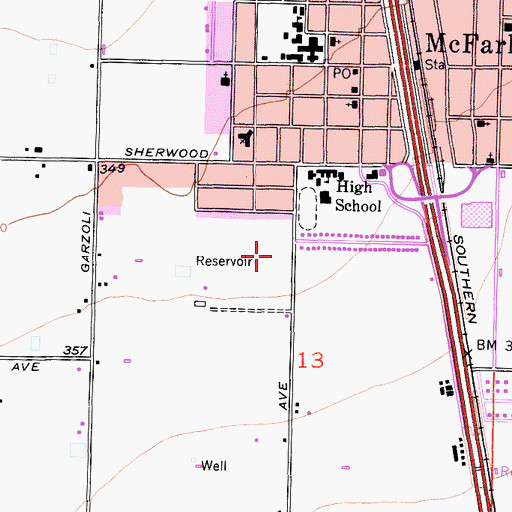 Topographic Map of San Joaquin High School, CA
