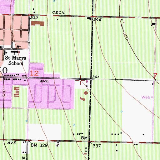 Topographic Map of Advent Christian Church, CA