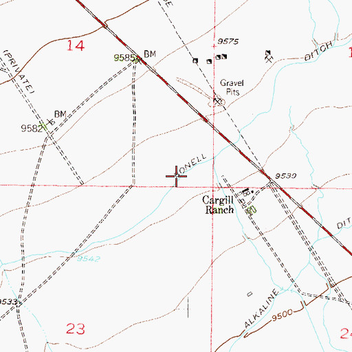 Topographic Map of Bonell Ditch, CO