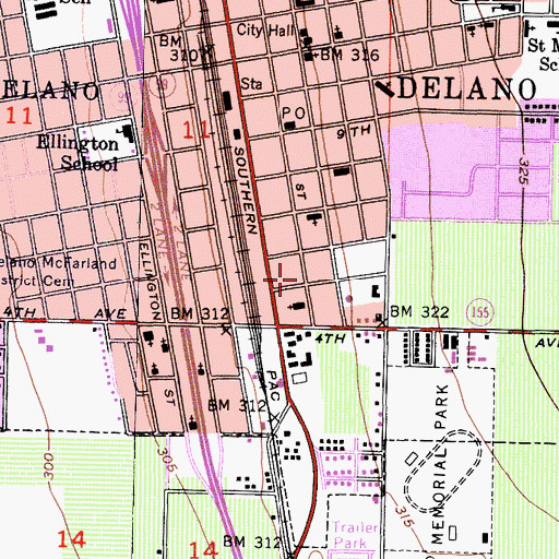 Topographic Map of Calvary Pentecostal Holiness of God Church, CA