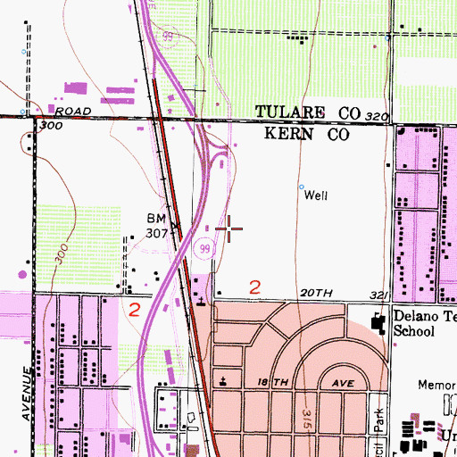 Topographic Map of Cypress Gardens Mobile Home Community, CA