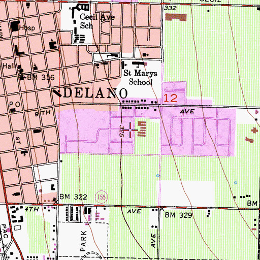 Topographic Map of Del Vista Elementary School, CA