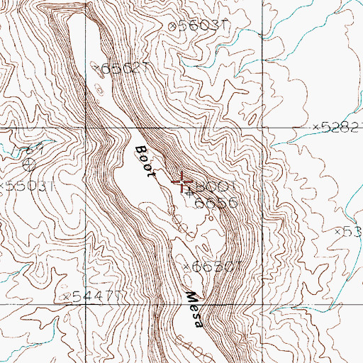 Topographic Map of Boot Mesa, AZ