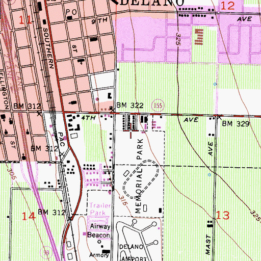 Topographic Map of Delano Head Start Center, CA