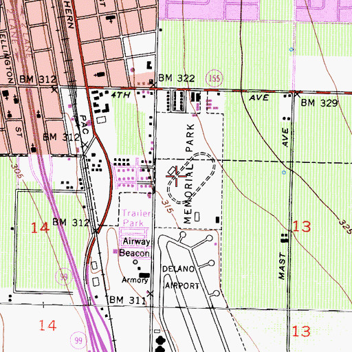 Topographic Map of Memorial Park, CA