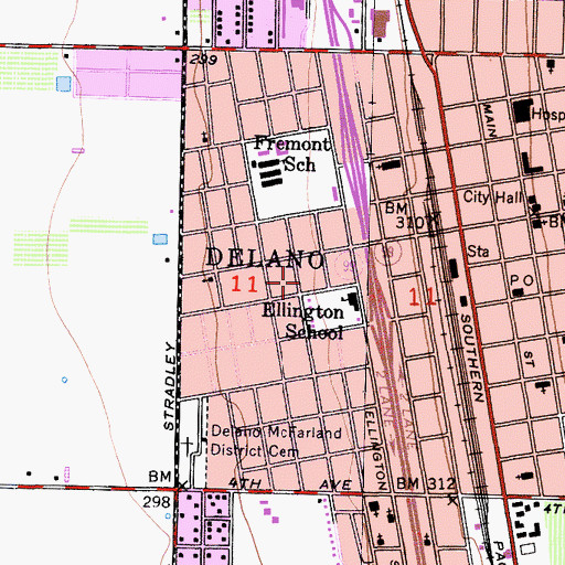 Topographic Map of Saint Paul Baptist Church, CA