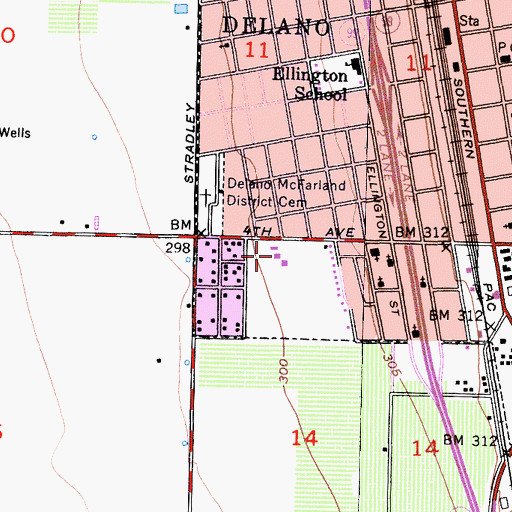 Topographic Map of Valle Vista School, CA