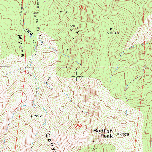 Topographic Map of Rocky Hill Prospect, CA