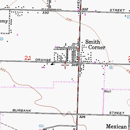 Topographic Map of Iglesia Evangelica Encuento, CA