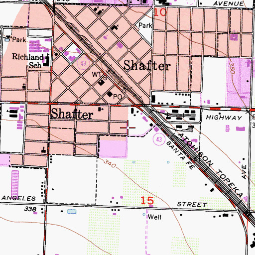 Topographic Map of Kirchenmann Park, CA