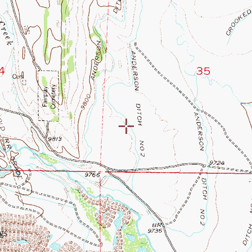Topographic Map of Anderson Ditch Number 2, CO