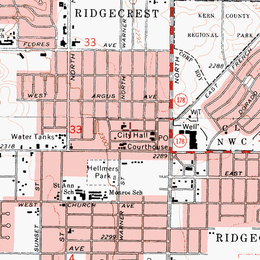 Topographic Map of Shekinah Christian Fellowship Church, CA