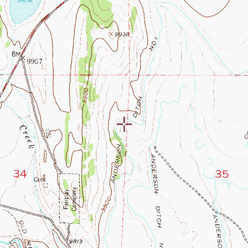 Topographic Map of Anderson Ditch Number 1, CO