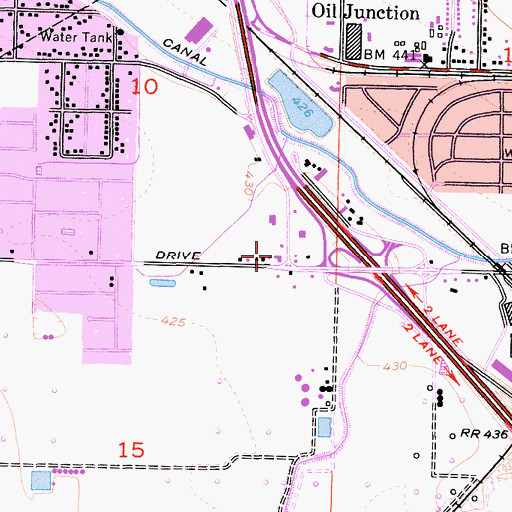 Topographic Map of Bakersfield Christian Life School, CA