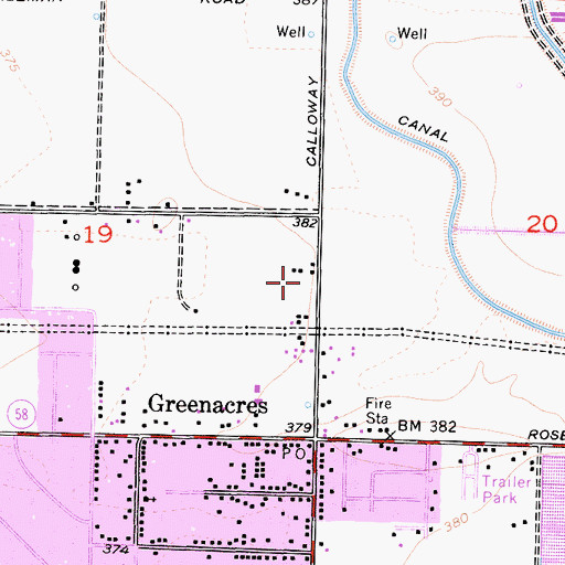 Topographic Map of Calloway Drive Baptist Church, CA