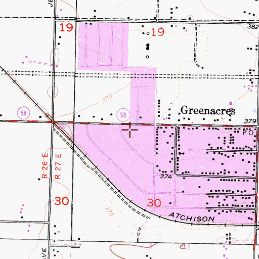 Topographic Map of Center Market Shopping Center, CA