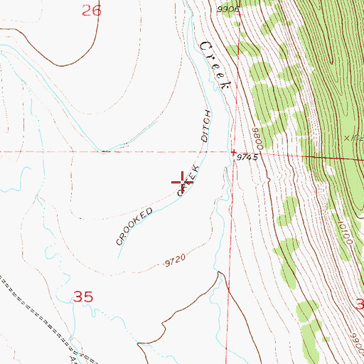 Topographic Map of Crooked Creek Ditch, CO