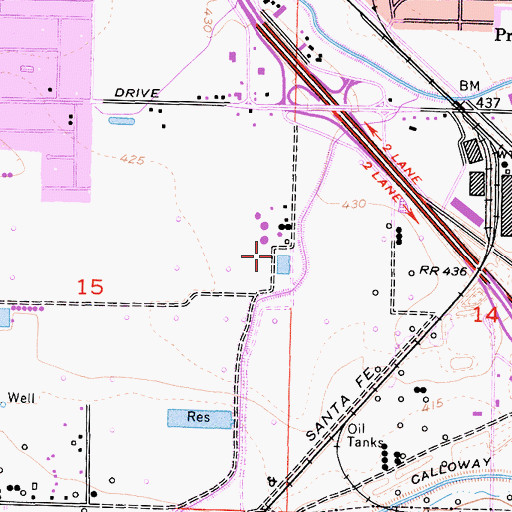Topographic Map of North of the River Sewage Treatment Plant, CA