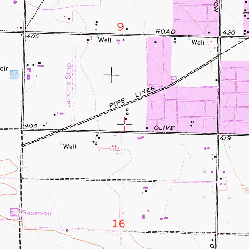 Topographic Map of Olive Drive Elementary School, CA